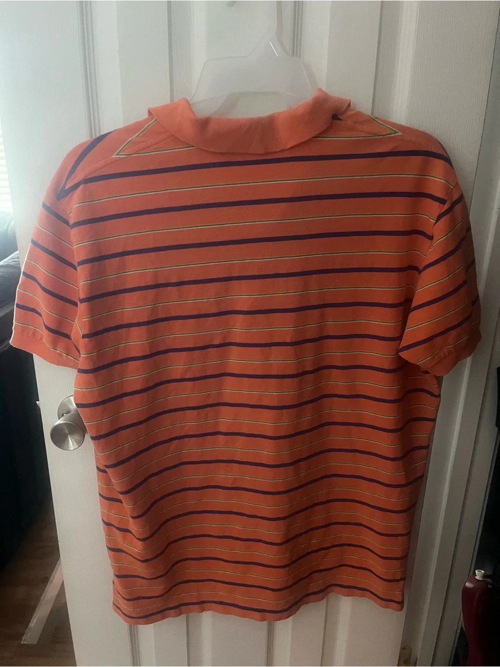 Polo by Ralph Lauren Orange Polo with Purple and Lime Stripes